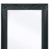 Wall Mirror Baroque Style 120×60 cm Black