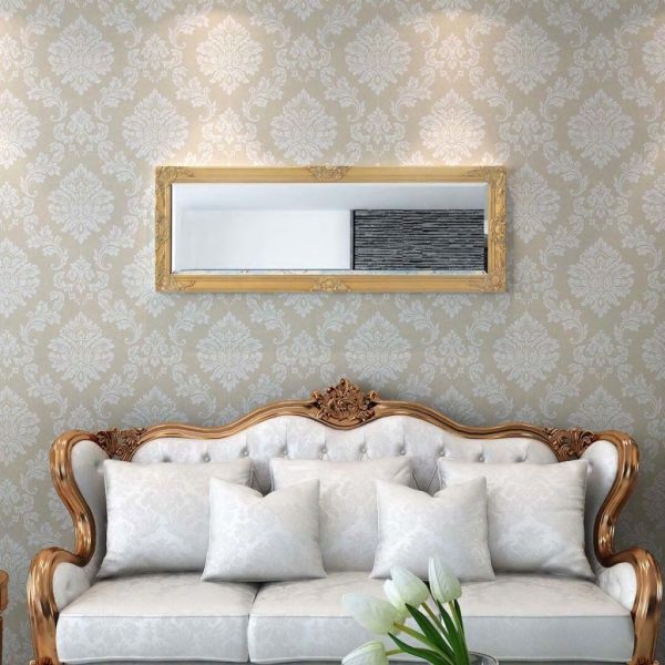 Wall Mirror Baroque Style 140×50 cm Gold