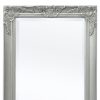Wall Mirror Baroque Style 140×50 cm Silver