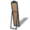Free-Standing Mirror Baroque Style 160×40 cm Black