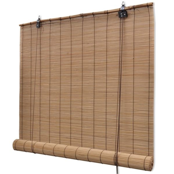 Roller Blind Bamboo 80×220 cm Brown