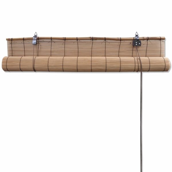 Roller Blind Bamboo 140×220 cm Brown