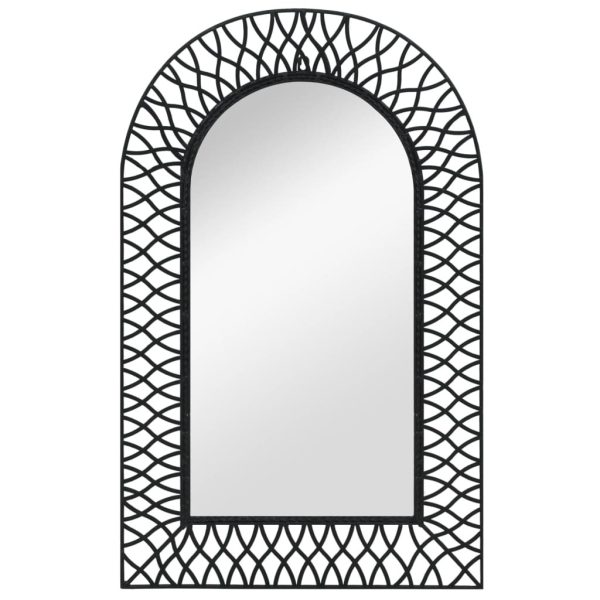 Wall Mirror Arched 50×80 cm Black