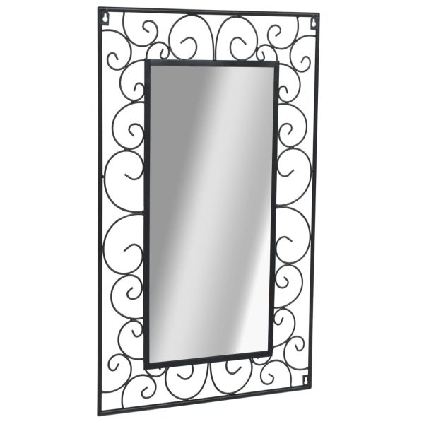 Wall Mirror Rectangular 50×80 cm Black