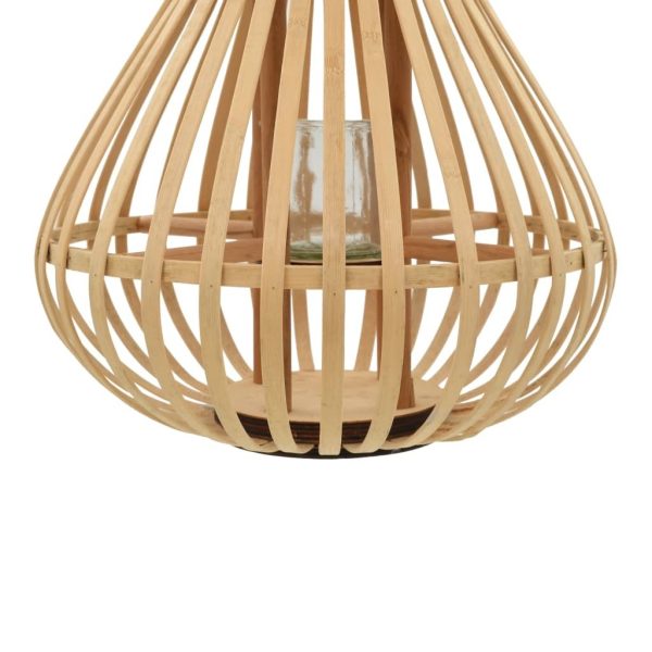 Hanging Candle Lantern Holder Bamboo Natural