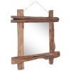 Log Mirror Natural 70×70 cm Solid Reclaimed Wood