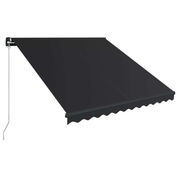 Manual Retractable Awning with LED 300×250 cm Anthracite