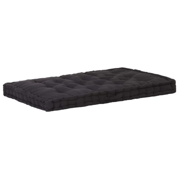 Pallet Floor Cushions 2 pcs Cotton Black