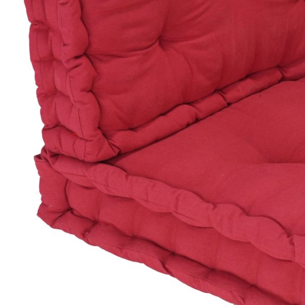 Pallet Floor Cushions 2 pcs Cotton Burgundy