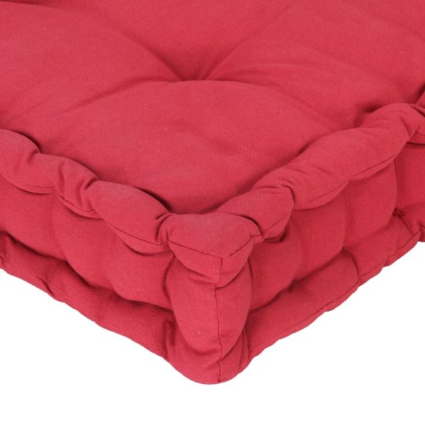 Pallet Floor Cushions 2 pcs Cotton Burgundy