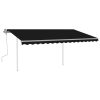 Manual Retractable Awning with Posts 4.5×3 m Anthracite