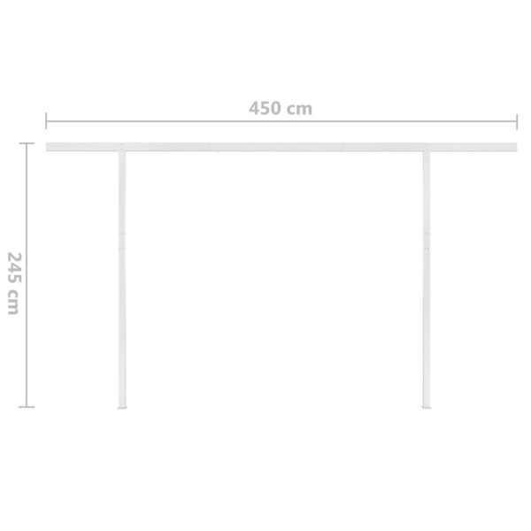 Manual Retractable Awning with Posts 4.5×3 m Anthracite
