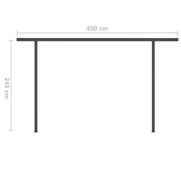 Manual Retractable Awning with Posts 5×3 m Anthracite