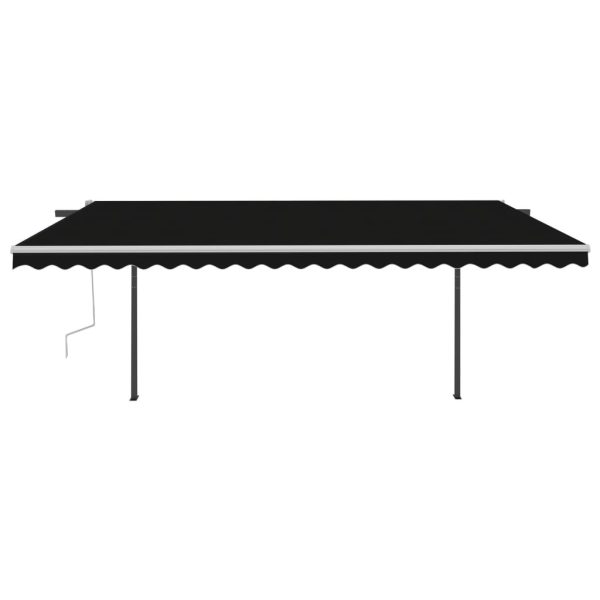 Manual Retractable Awning with LED 5×3 m Anthracite