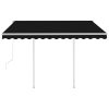 Automatic Retractable Awning with Posts 3.5×2.5 m Anthracite