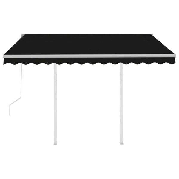 Automatic Retractable Awning with Posts 3.5×2.5 m Anthracite