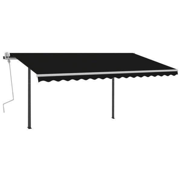 Automatic Retractable Awning with Posts 4×3.5 m Anthracite