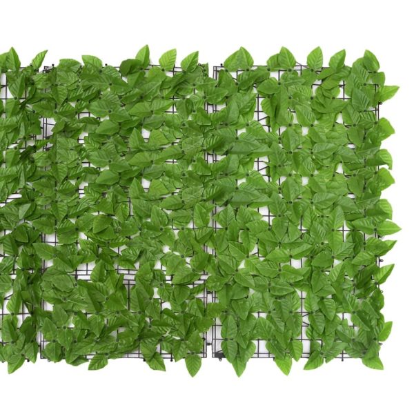 Balcony Screen with Green Leaves 300×100 cm