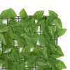 Balcony Screen with Green Leaves 300×100 cm