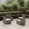 Garden Sofas Grey 57x57x56 cm Poly Rattan – 4X Middle