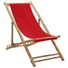 Deck Chair Bamboo and Canvas – Red