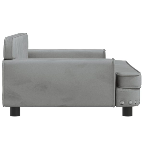 Kids Sofa Velvet – 90x53x30 cm, Light Grey