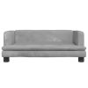 Kids Sofa Velvet – 80x45x30 cm, Light Grey