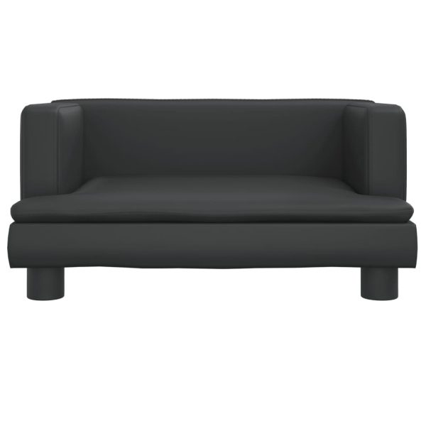 Kids Sofa Black 60x40x30 cm Faux Leather