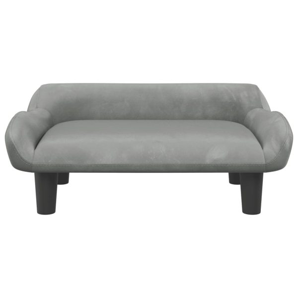 Kids Sofa Light Grey 70x40x24 cm Velvet