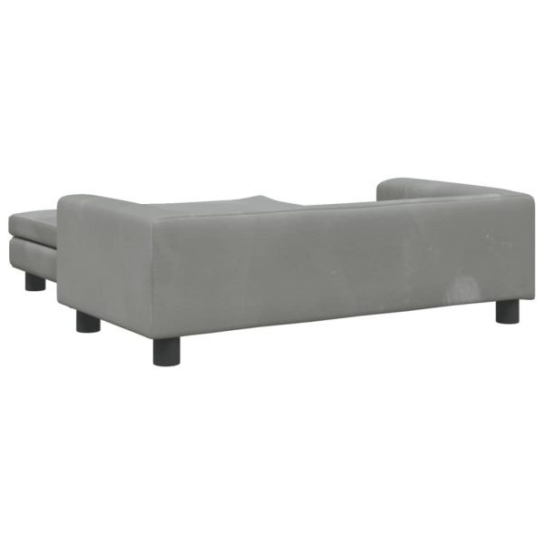 Kids Sofa with Footstool Light Grey 100x50x30 cm Velvet