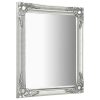 Wall Mirror Baroque Style 60×80 cm Silver