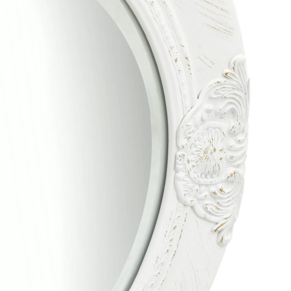 Wall Mirror Baroque Style 50 cm White