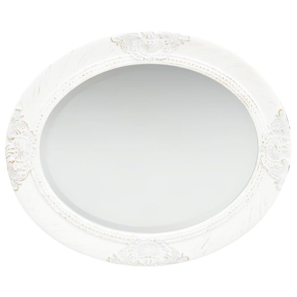 Wall Mirror Baroque Style 50×60 cm White