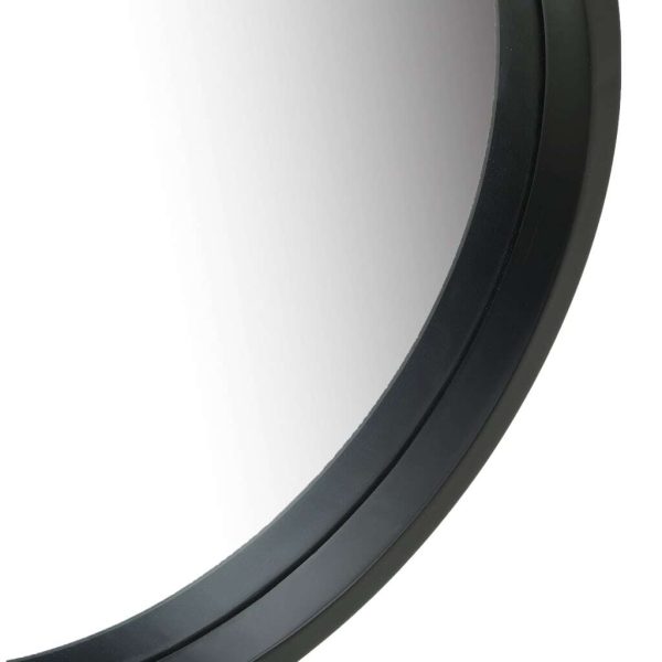 Wall Mirror with Strap 50 cm Black
