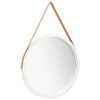Wall Mirror with Strap 60 cm White