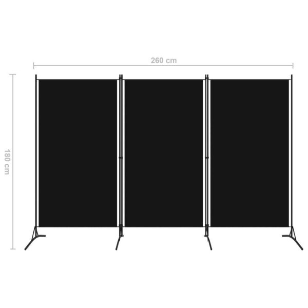 Galena Room Divider – 260×180 cm, Black