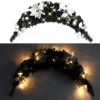 Christmas Arch with LED Lights Black 90 cm PVC