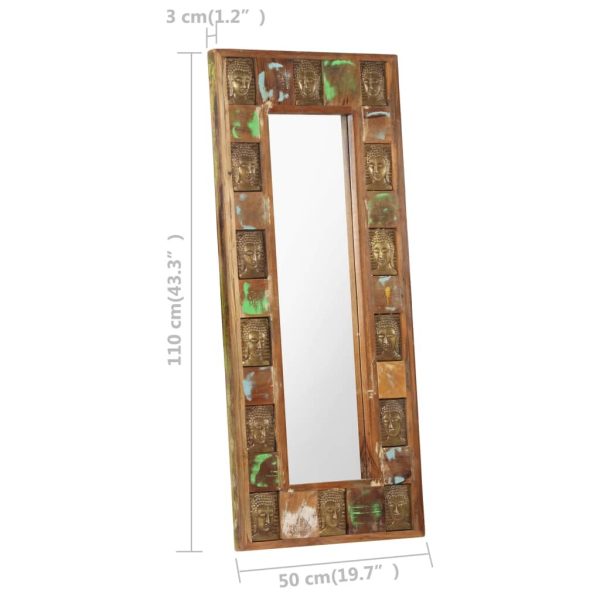 Mirror with Buddha Cladding 50×110 cm Solid Reclaimed Wood