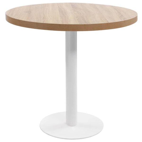 Bistro Table MDF – 80 cm, Light Brown and White