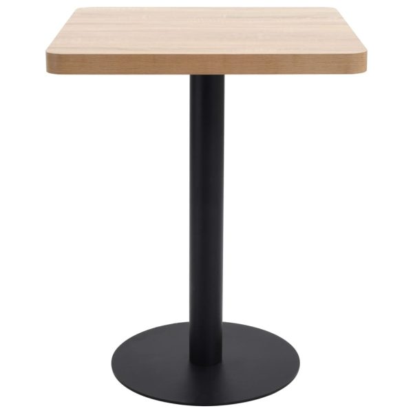 Bistro Table MDF – 60×60 cm, Light Brown and Black