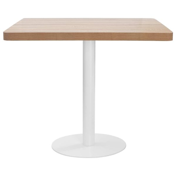 Bistro Table MDF – 80×80 cm, Light Brown and White