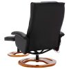 Massage Chair with Footstool Black Faux Leather