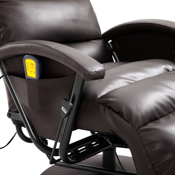 TV Massage Recliner Faux Leather – Brown