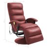TV Massage Recliner Faux Leather – Wine Red