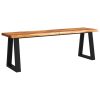 Bench with Live Edge Solid Wood Acacia – 140 cm