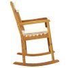 Rocking Chair with Cushions Solid Wood Acacia – Cream White