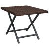 Folding Table 45x35x32 cm Poly Rattan – Brown