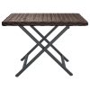 Folding Table 45x35x32 cm Poly Rattan – Brown