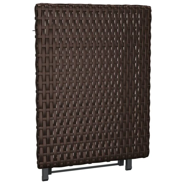 Folding Table 45x35x32 cm Poly Rattan – Brown