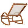 Rocking Chair Textilene and Solid Wood Poplar – White